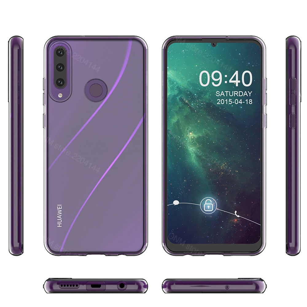 Y6p étui pour Huawei Y6p TPU silicone clair ajusté pare-chocs étui souple pour Huawei Y6p 6.3 couverture arrière transparente