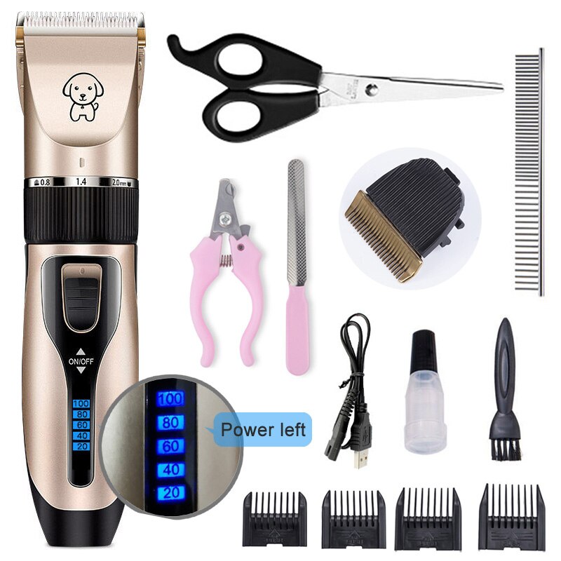 Clipper For Dog Clippers Dogs Grooming Clipper Kit USB Rechargeable Low-Noise Pets Hair Trimmer Display Battery: Power New B