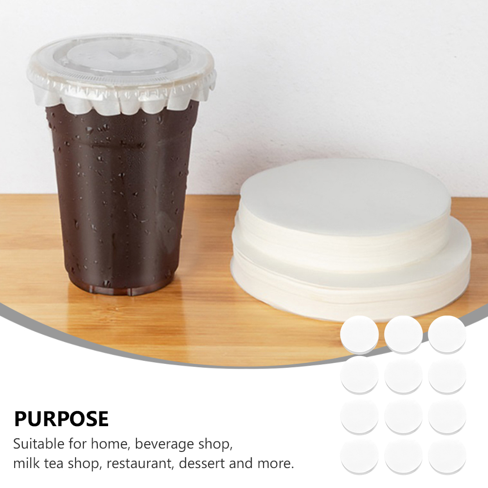 500pcs Drink Cup Sealing Paper Leak Proof Sealing Papers Cup Sealing Papers
