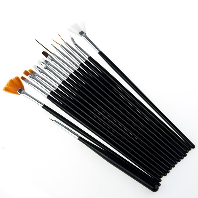 15 stuks nagelkwasten stippen schilderen tekenen waaier lijn bouwer nagellak gel uv tips decoratie manicure nagelkunst kwast gereedschap