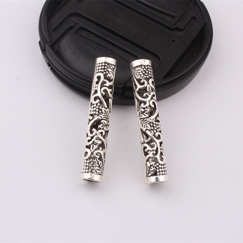 Juego de 5 unids/set de colgantes de Dreadlock, collar de cuentas trenzadas, tubos de barba, pulsera artesanal antigua, accesorios de aleación para
