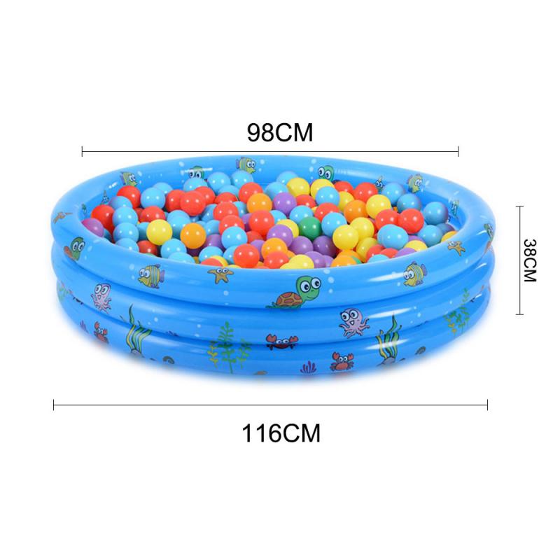 Verdickt Umwelt Freundliche PVC Aufblasbare Gedruckt Baby Kinder Schwimmen Pool Aufblasbare Runde Pool Wasser Spaß Spielzeug: blue 130cm