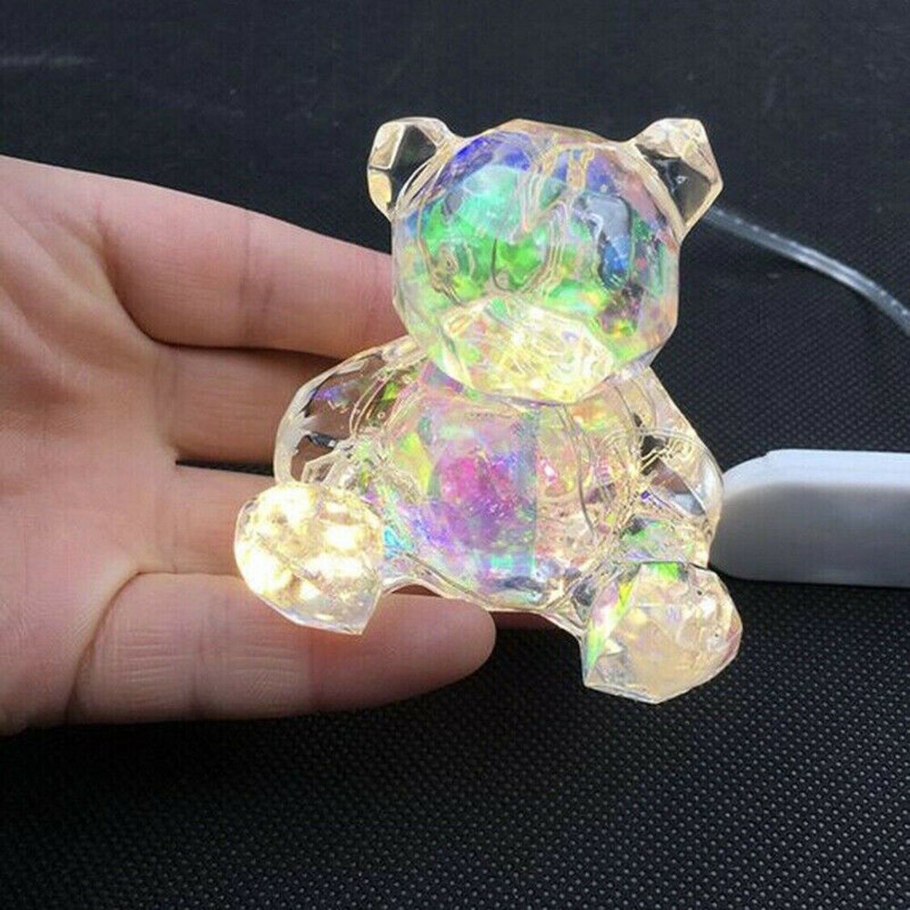 Silikoneform diy krystal epoxy tredimensionel geometrisk bjørnformet form gips aromaterapi bil dekorationsværktøj  #06