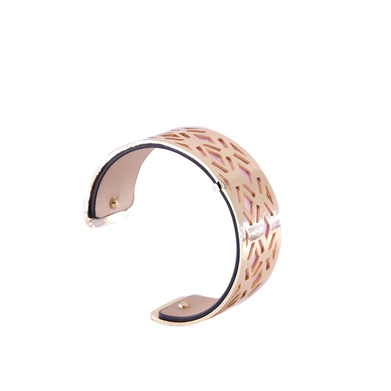 Pulseira de braço, faça você mesmo, pulseira de couro reversível, bracelete de mulher, cor dourada: WZ0026