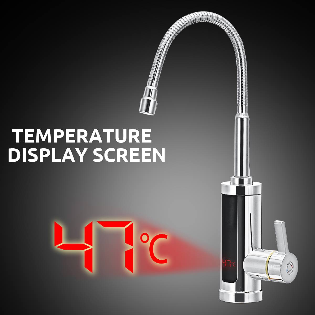 3000W 220V Electric Kitchen Flow Water Heater Tap Instant Water Faucet Heater Cold Heating Tankless Water Heater with LED