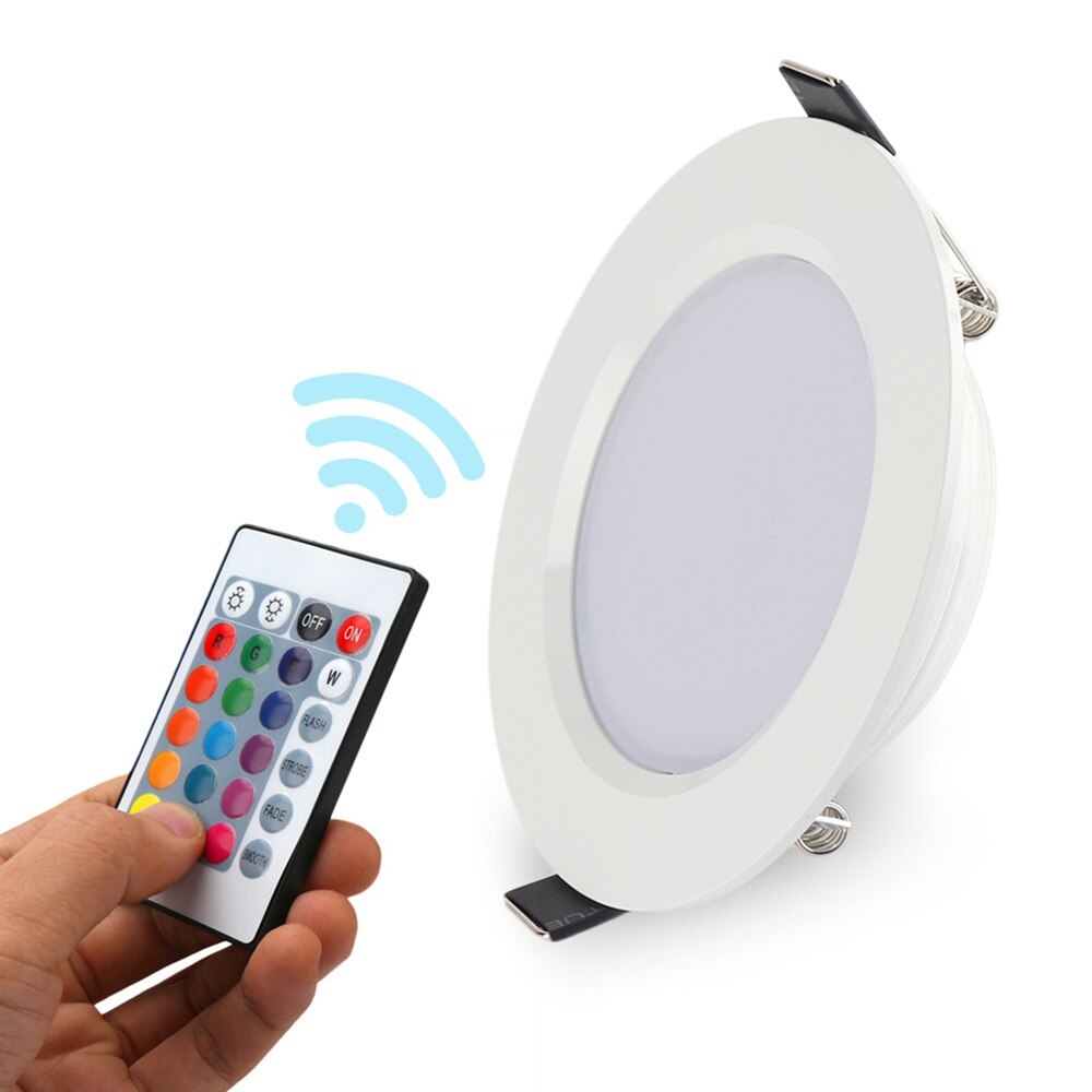 Rgb pendel taklampe led panel lys fargerik rgb led lys spotlight + ir fjernkontroll for belysning dekor