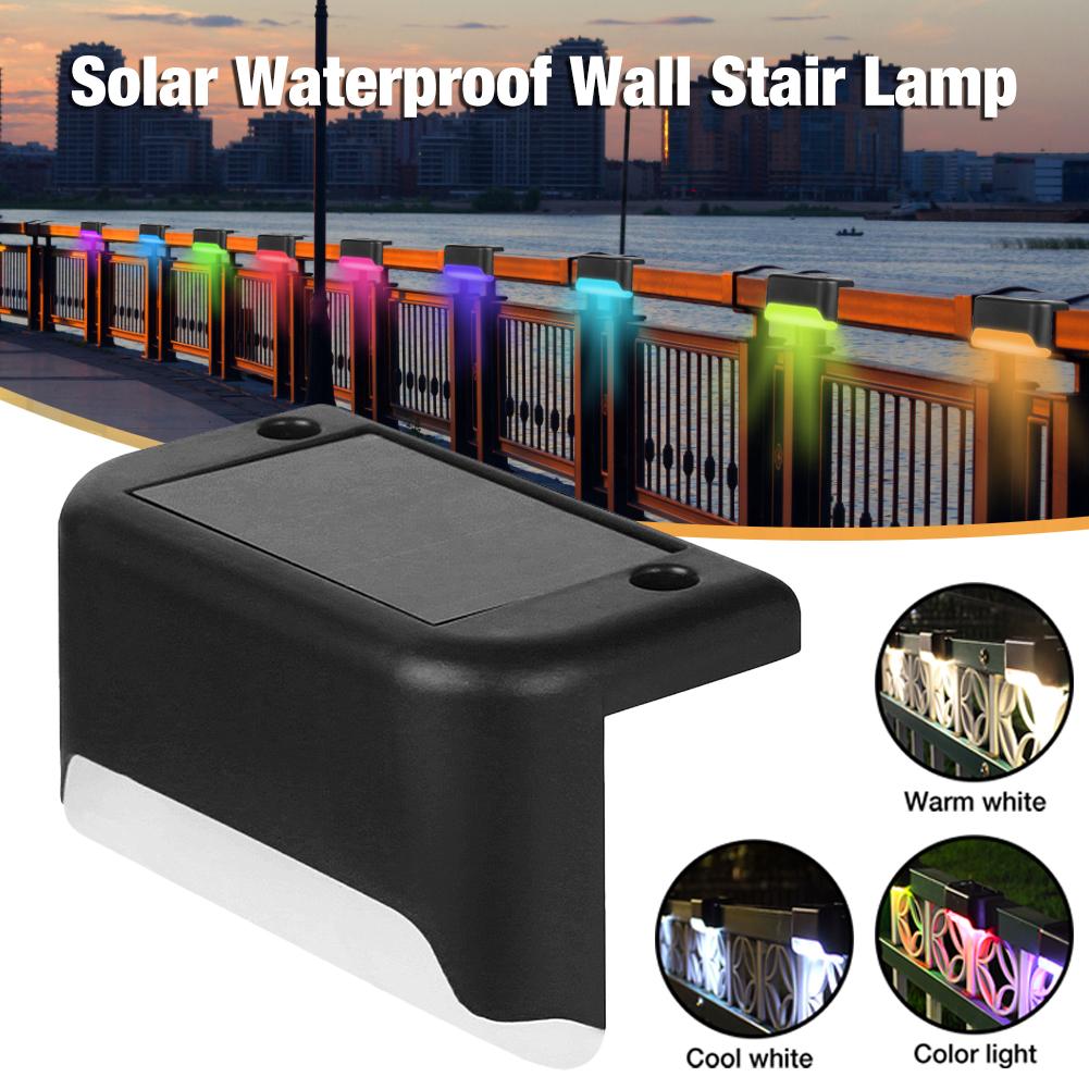 solenergi ledet gjerde lampe utendørs dekk trinn lampe vanntett terrasse trapp hage gjeng dekor lys