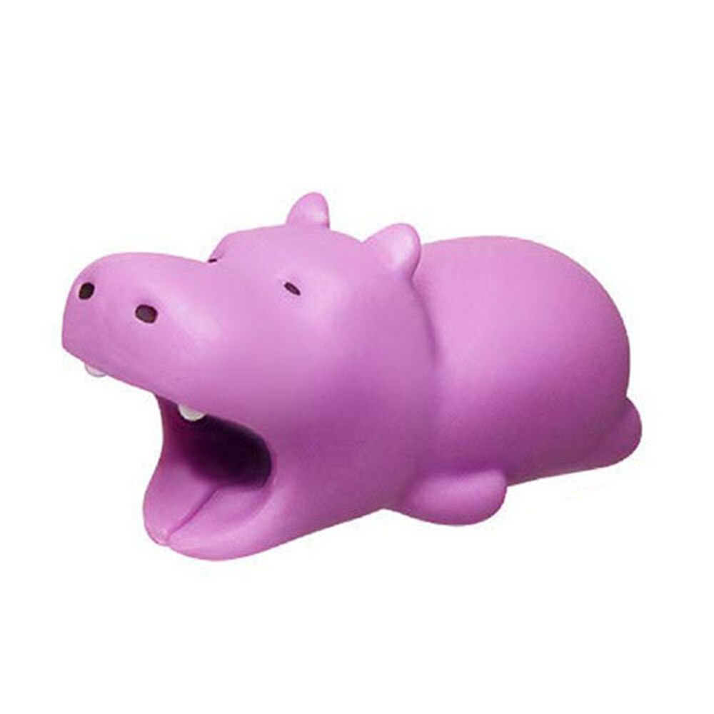 Cable Winder Cute Animal Bite Cable Protector for Cable Chompers Organizer Bites Doll Model Holder Cable Winder: Hippo