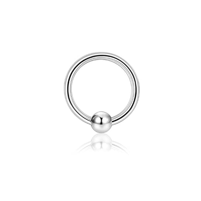 Drperfect Septum Clicker Ring Rvs Opaal Kraakbeen Helix Tragus Hoepel Daith Oorbellen Neusringen Hoepel Piercing Sieraden: WHITE / Rhodium Plated