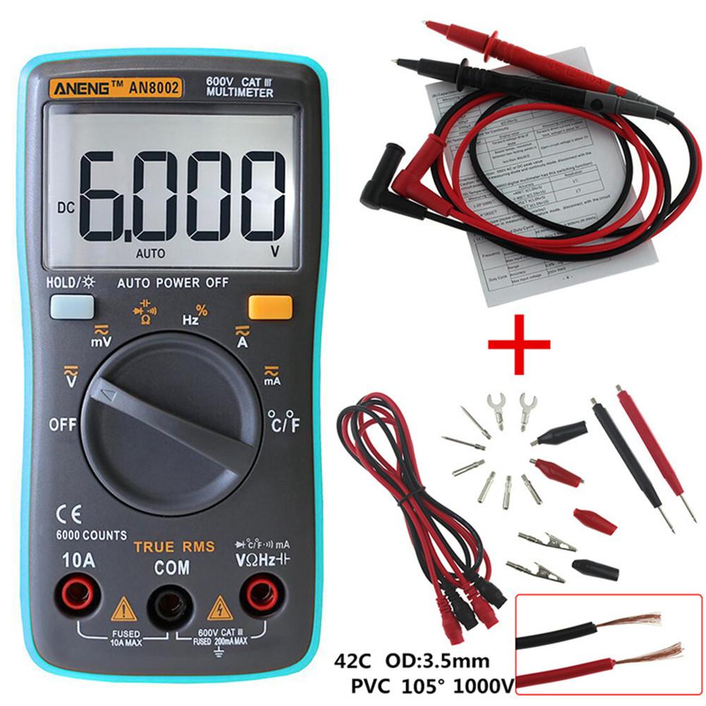 Handheld Digital Multimeter With Assembly Line 550V Protection In Resistance Capacitance And Frequency Ranges Large LCD Display