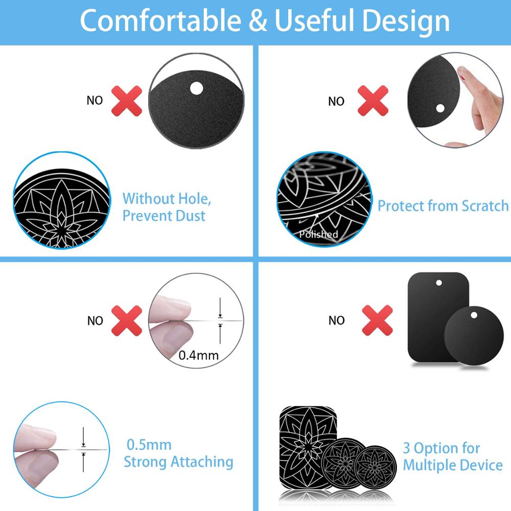 Tongdaytech Auto Telefon Halter Metall Platte Aufkleber Magnetische Ständer Magnet Eisen Blätter Für Auto Montieren Unterstützung Smartphone Voiture