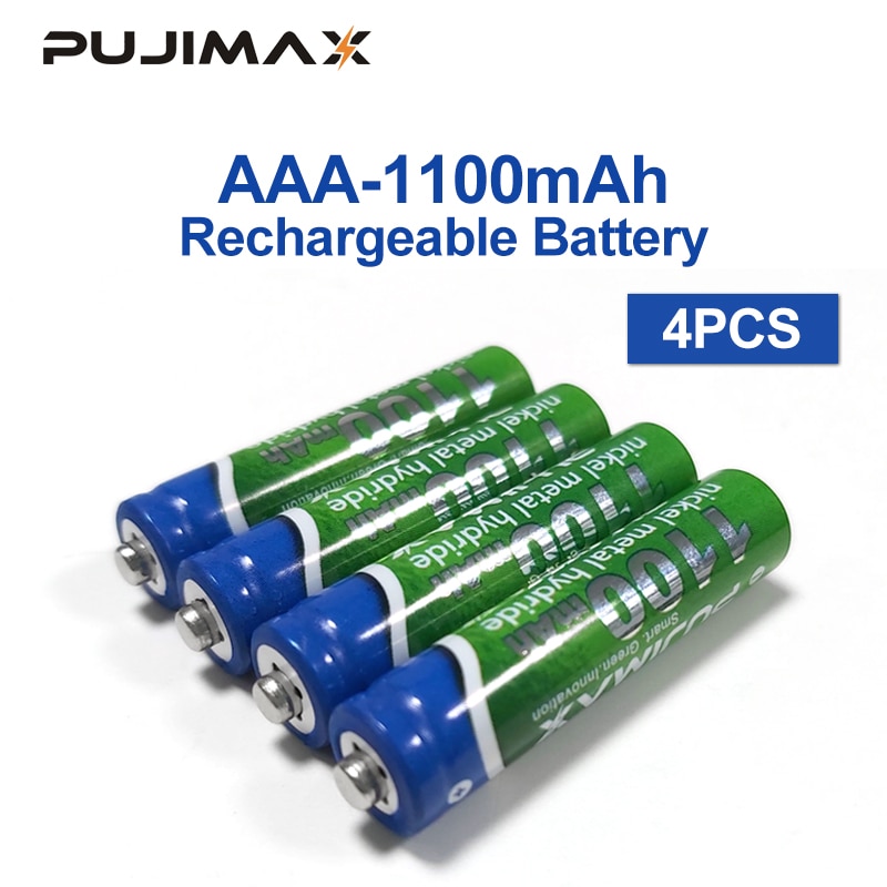 Pujimax 1100 Mah Aaa Batterij 1.2V 4 Stuks Oplaadbare Batterij Vooraf Opgeladen Recharge Ni Mh Oplaadbare Batterij Voor camera Microfoon