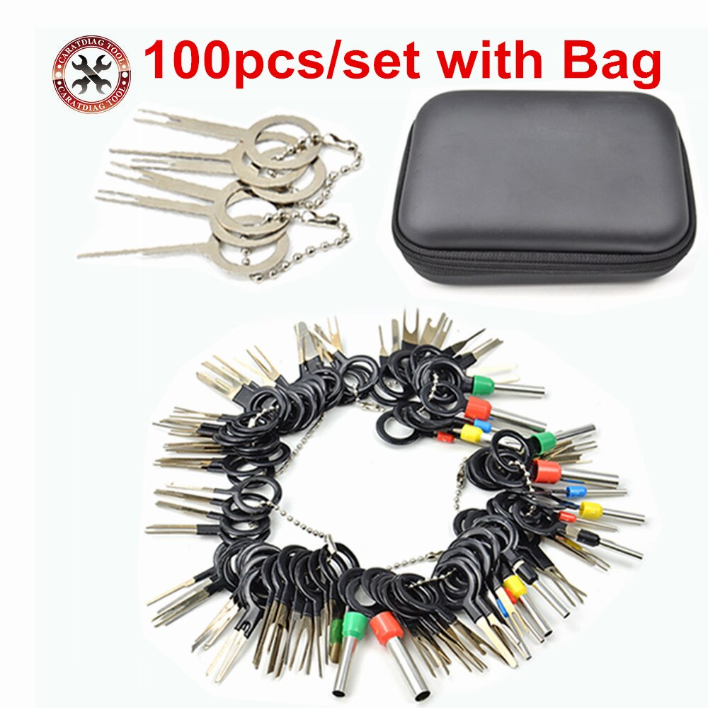 29pcs/59pcs/76pcs/100pcs Car Terminal Ejector Kit Pullers Electrical Wires Crimp Connector Pin Extractor Automobile Stylus