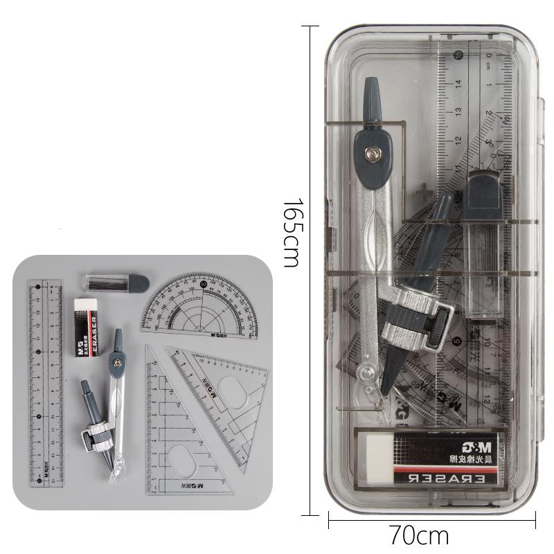 Stationery Set Ruler Compass Ruler Triangle Plate Protractor Multifunction Set For Students. Examination Drawing Surveying: 3