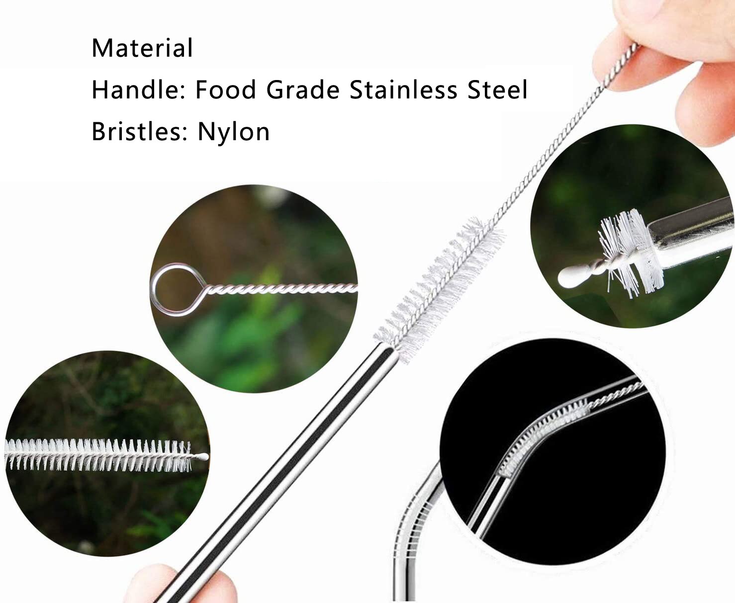 4/10/12 Teile/satz Stroh Reinigung Pinsel Edelstahl Nylon Weiches Haar Glas Rohr Reiniger Pinsel Strohhalm wiederverwendbar Flasche sauberen Pinsel Werkzeuge