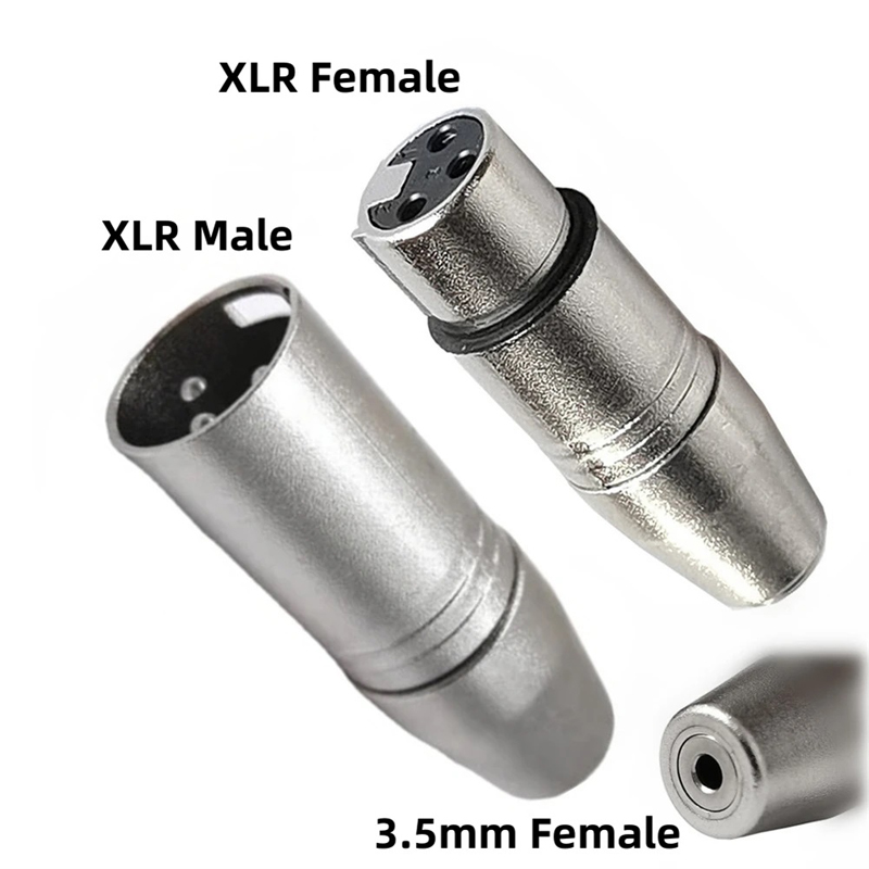 Audio Jack 3 Pin XLR Adapter Connector to 3.5 mm Male Female 6.35 mm To XLR Plug Audio Converter Microphone Adaptors