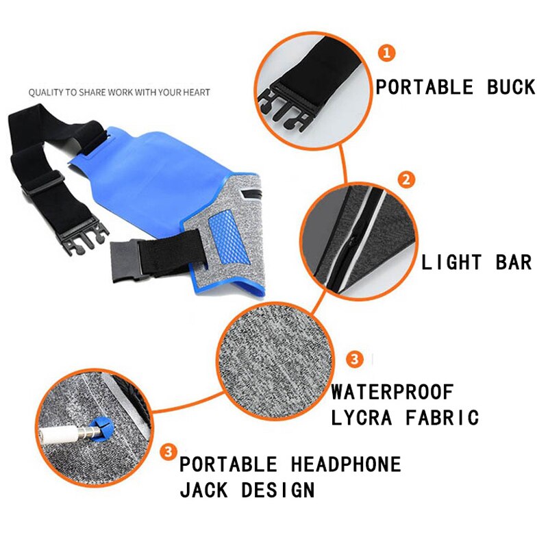 WOYYHO Ultra-Thin Running Waist Bag,Waterproof Outdoor Sports Belt Waist Bag,Unisex 6.5 Inch Mobile Phone Cycling Waist Pouch