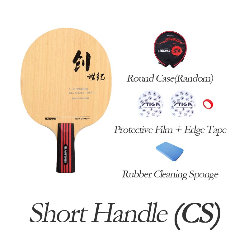 SANWEI Century Table Tennis Blade (5 Ply Wood, Allround) Racket Ping Pong Bat Paddle: CS YP FT HMC