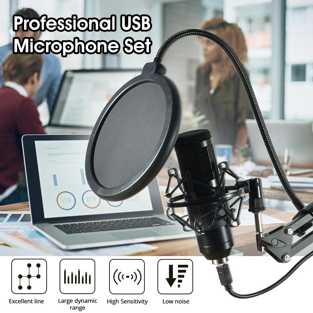 Usb-microfoonset, handige pc-microfooncondensatorkit, 192 khz, /24 bit voor gaming-opnames