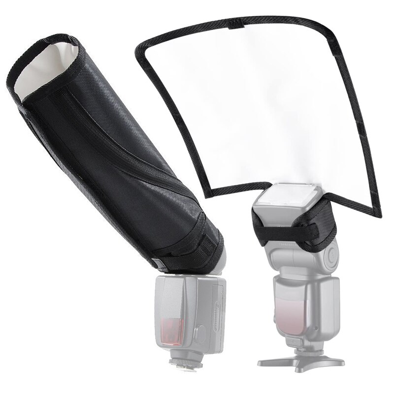 Camera Flash Diffuser Reflector Flash Buigbare Wit Reflector Voor Slr Camera Speedlight Knippert Fotostudio Accessoire
