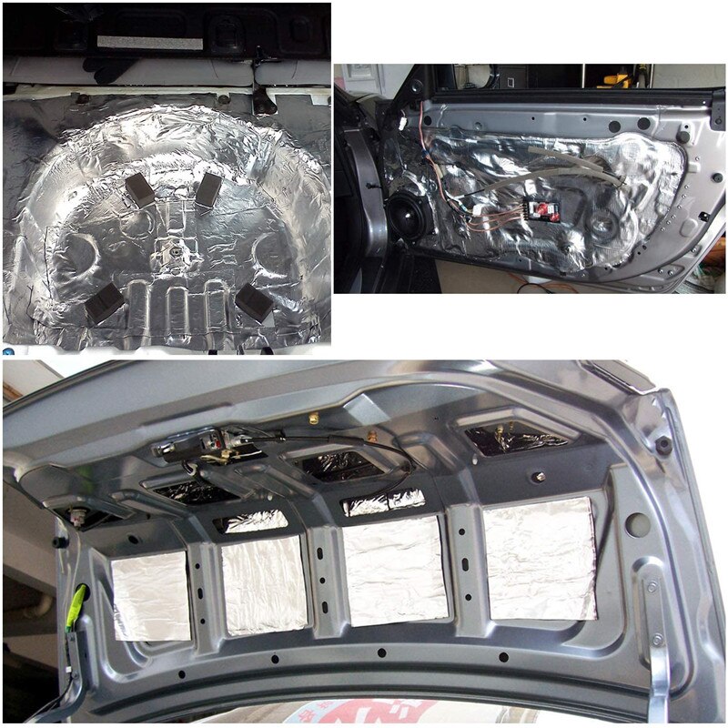 140x100cm 6mm Upgraded Heat Insulation Cotton Noise Insulation Car Sound Proof Insulation Engine Firewall Heat Aluminum Foam