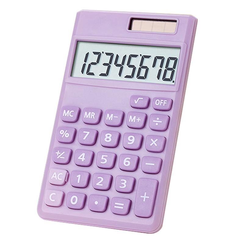 School Student Calculator Solar Powered Calculator Office Working Supply: Violet