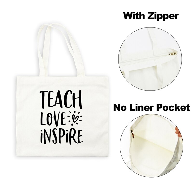 Vrouwen Tas Onderwijs Is Een Werk Van Hart Leraar Leven Schouder Canvas Tas Katoen Shopper Bag Leuke Leraar kruidenier: G1528-TBWH-E