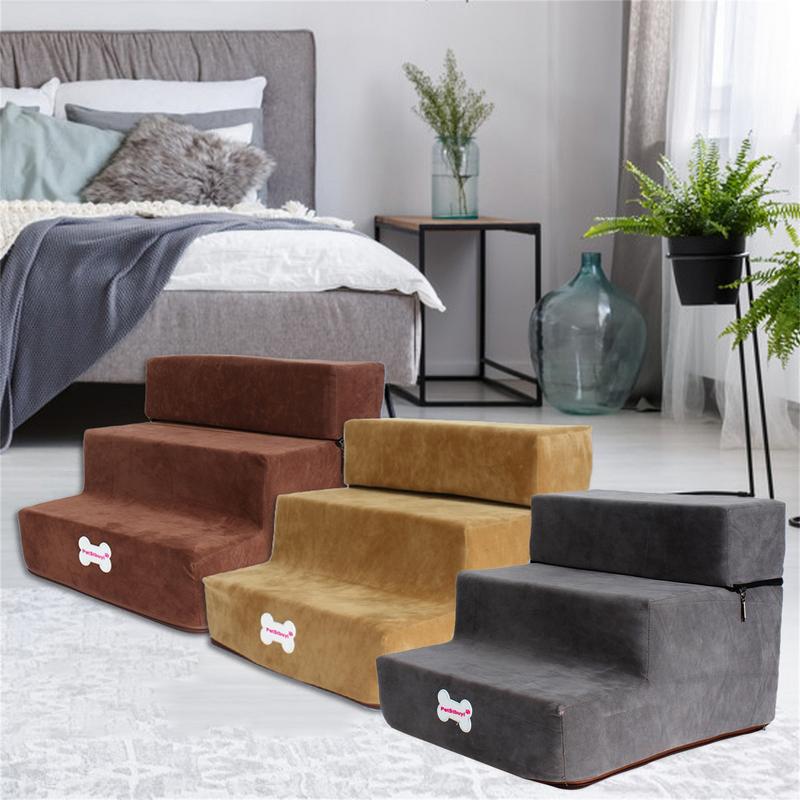 Escalier à 3 Marches pour Petit Chien et Chat, Rampe, Échelle Anti-Alde, 30cm, Fournitures pour Animaux de Compagnie