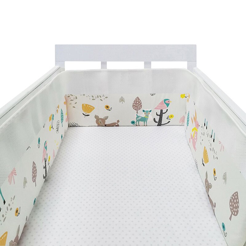 Nordic Style Crib Bumpers Cotton&amp;Mesh Baby Bed Bumpers Clouds/Crown Pattern Newborns Cot Bedding Protectors 200*30cm One Piece: NO5