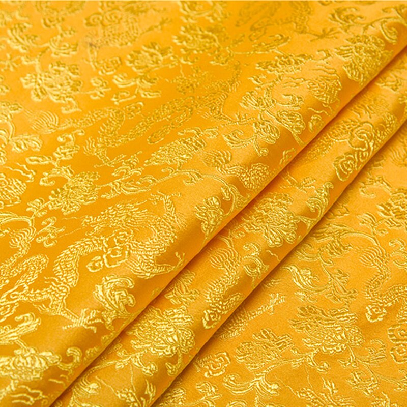 75cm Satin Silk Brocade Fabric Dragon Pattern Fabric for Sewing DIY Material for Clothes Width 75cm
