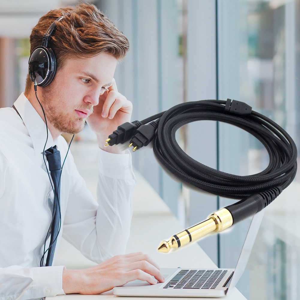 Lydkort lydkabler erstatning til hodetelefonkabel til sennheiser  hd580 hd600 hd650 hd660s 3.5mm jack hodetelefoner