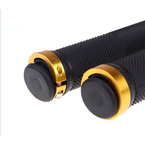 Fietsstuur handvatten mtb fiets stuur grip rubber antislip ergonomisch mountainbike onderdelen zwarte propalm bar ends: Geel