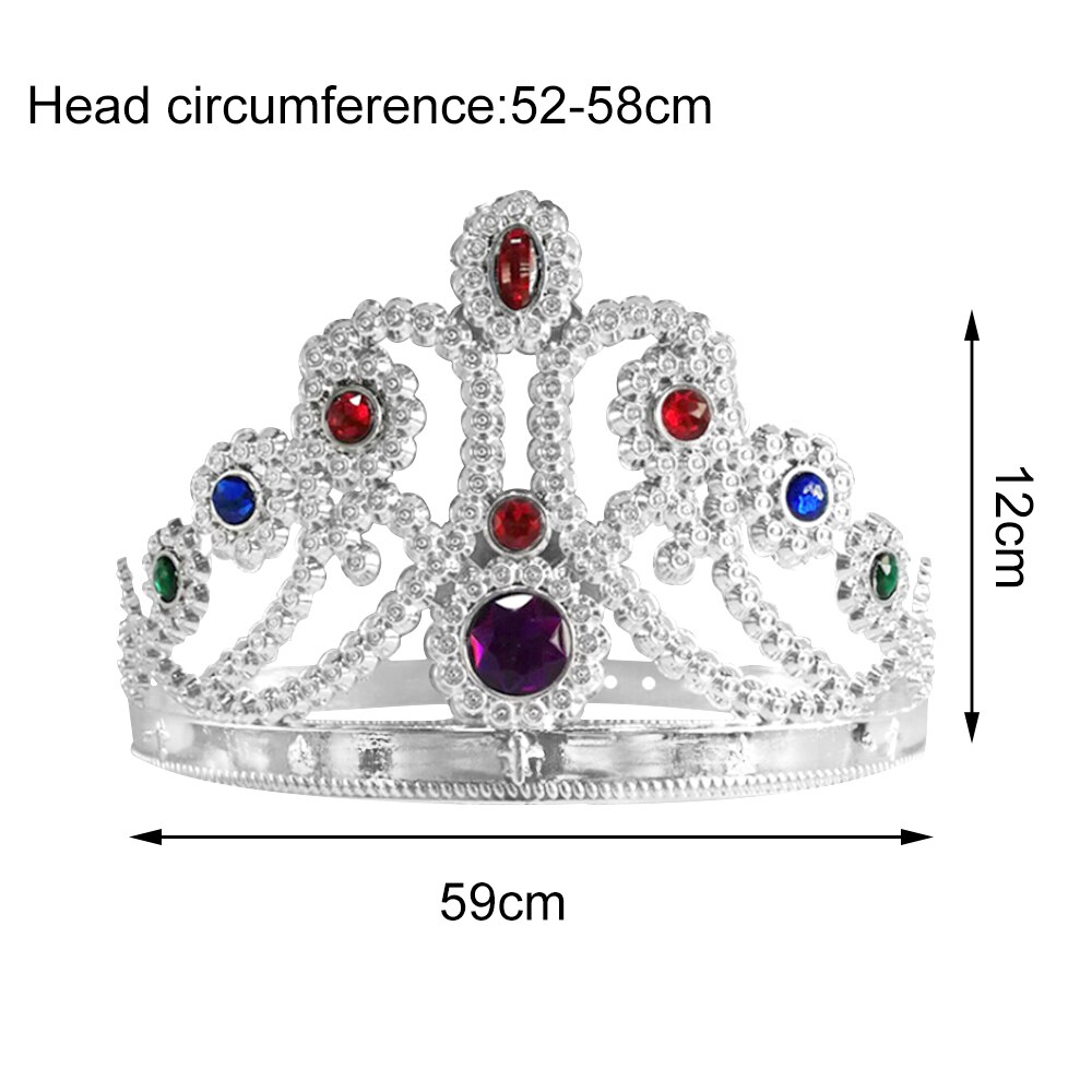 Royal King Plastic Crown Prince Costume Accessory Crown Toy for Happy Birthday Party Decoration: Plum