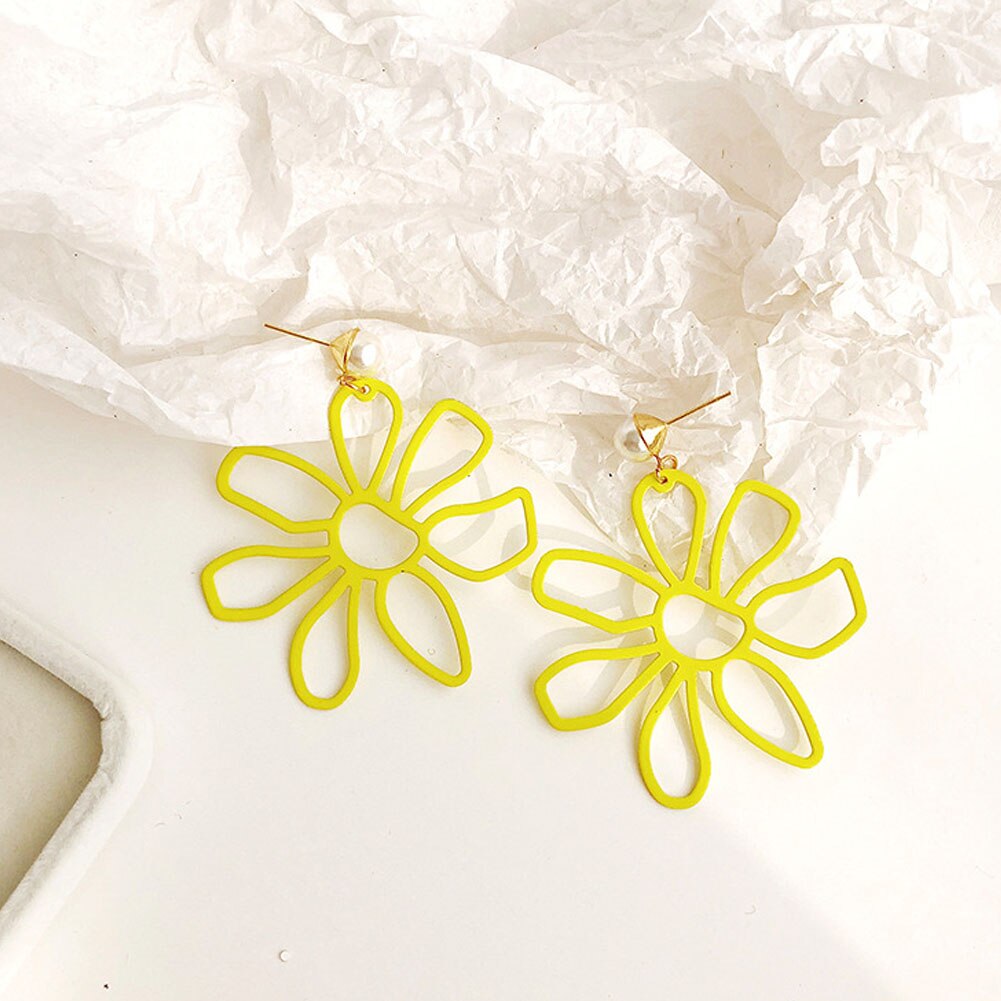 Boho Oorbellen Voor Vrouwen Kleurrijke Stijl Zoete Bloem Oorbellen Sieraden Lente Zomer Bloemen Oorbellen Accessoires: Yellow