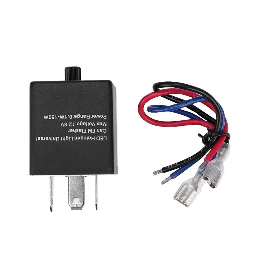 Motocycle 3 Pin Adjustable Frequency Relay LED Flasher Turn Signal Light Blinker Flasher Relay