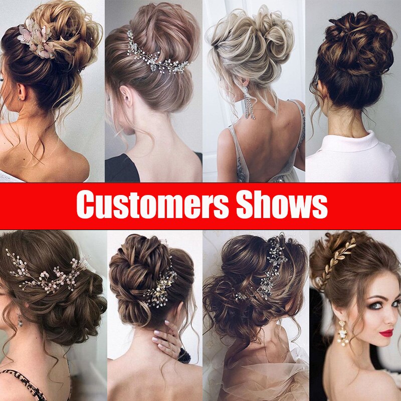 LUPU Women's Curly Chignon Messy Scrunchie Hair Bun Synthetic Hair Extensions Hairpieces High Temperture Fiber Black Brown