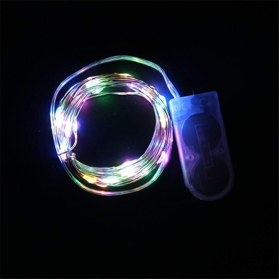 String led 7 färg serie mini dekor lampor valentine dekoration rgb girlander ljus fest sovrum bröllop: Rgb