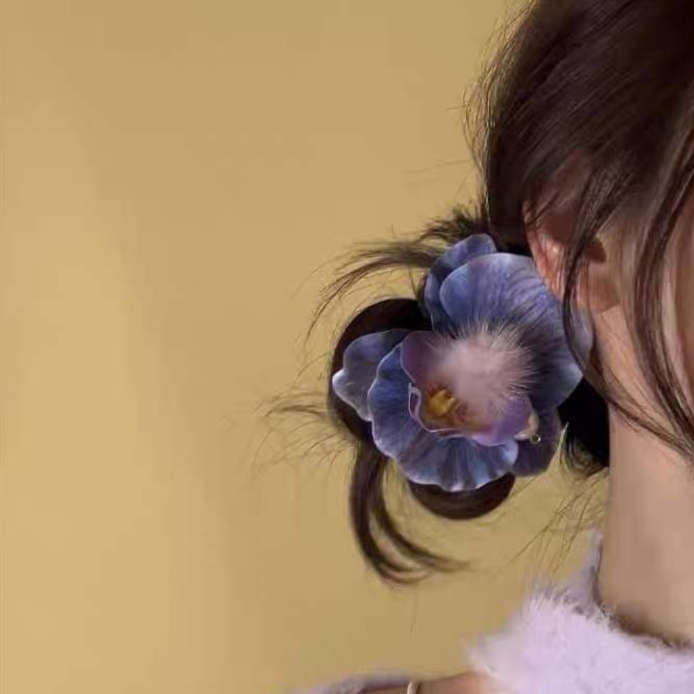 Süße Orchidee Blume Haarnadel thailändisch Stil Böhmischen Stil Schmetterling Orchidee Haar Clip Strass Legierung Frauen Seite Clip Strand: Gold