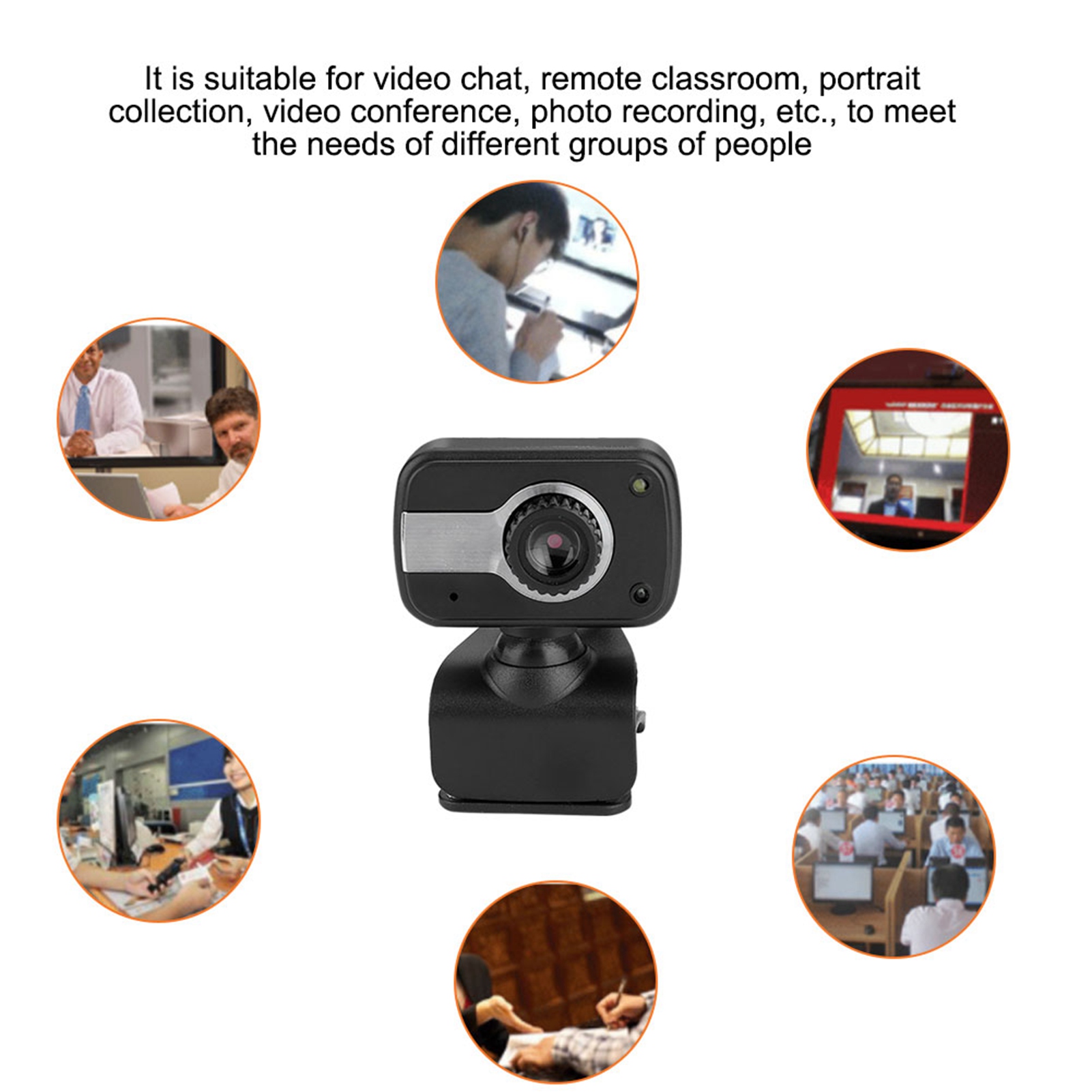 Protable USB Webcam with MIC 0.3MP 360 Degree Rotation for MSN / ICQ Night Vision for Laptop PC Zoom Skype Plug Play Clip Mount