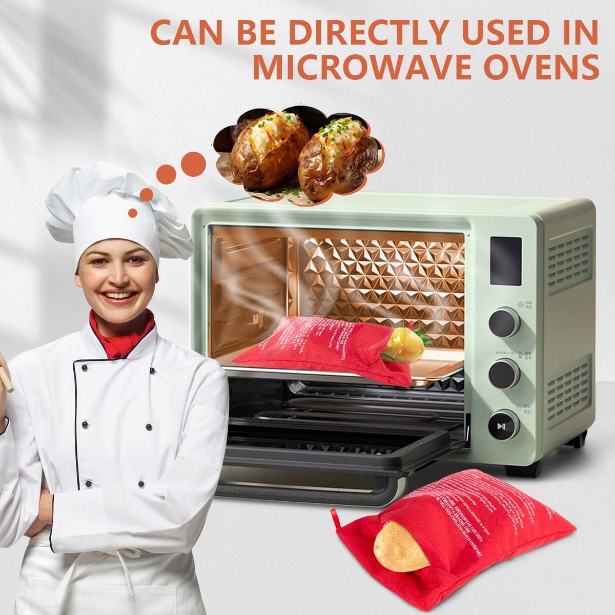 1/2 Uds. Bolsa para horno microondas, cocina de patatas, patatas al horno, patatas para cocinar en microondas, accesorios de cocina rápidos, utensilios de cocina