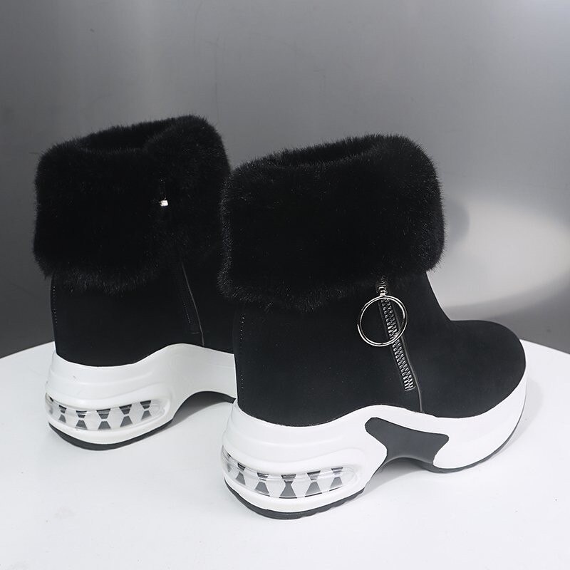 Vrouwen Enkellaars Warm Pluche Winter Schoenen Voor Vrouw Laarzen Hoge Hakken Dames Laars Vrouwen Snowboots Winter Schoenen Hoogte toenemende
