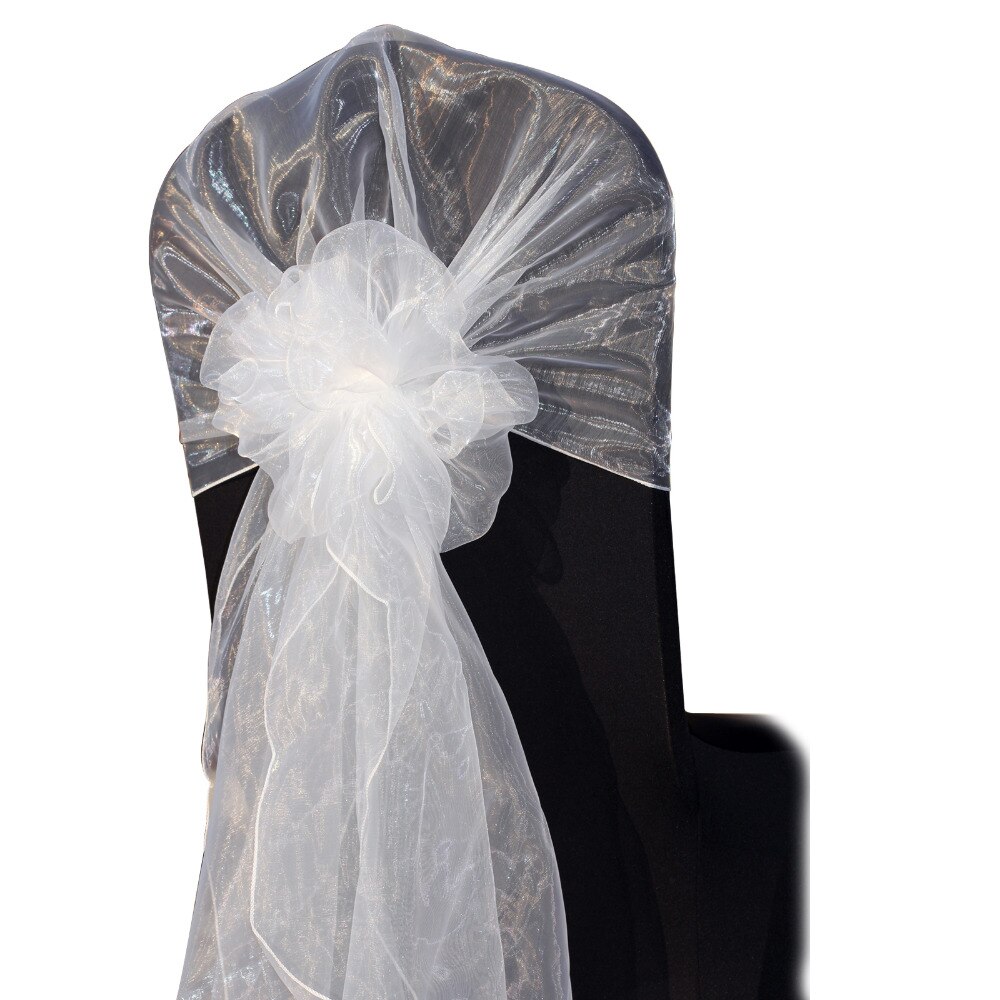 Cinta de Organza para silla, lazos para boda, , decoración de banquete de Navidad, tejido puro de Organza, 65x275 cm, 1 pieza/bolsa