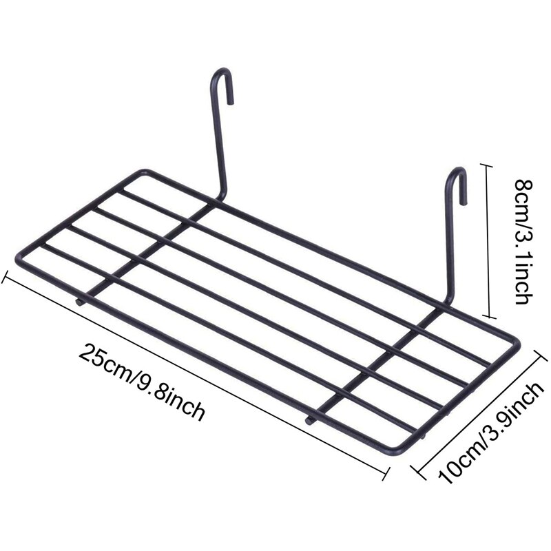 2 Stuks Opknoping Mand Rechte Plank Bloempot Display Houder Voor Draad Muur Grid Panel, Brood Mand Ijzeren Rek