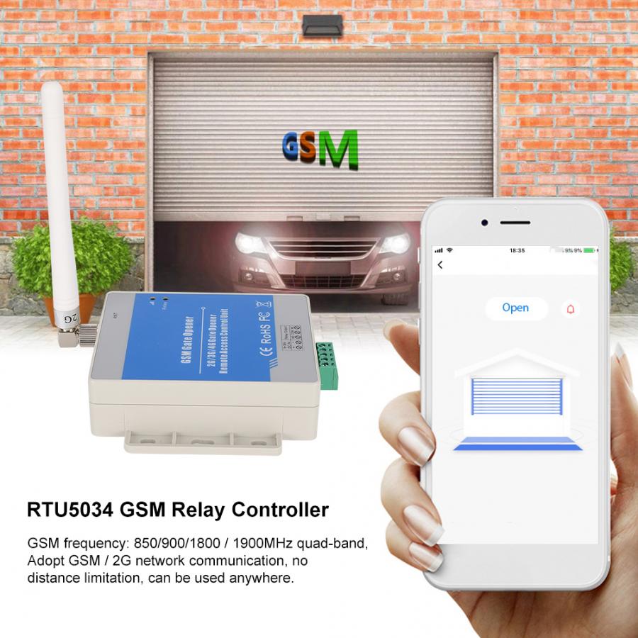 GSM Gate Opener Relay Automatic Remote Access Controller by Free Call RTU5034 GSM Gate Opener