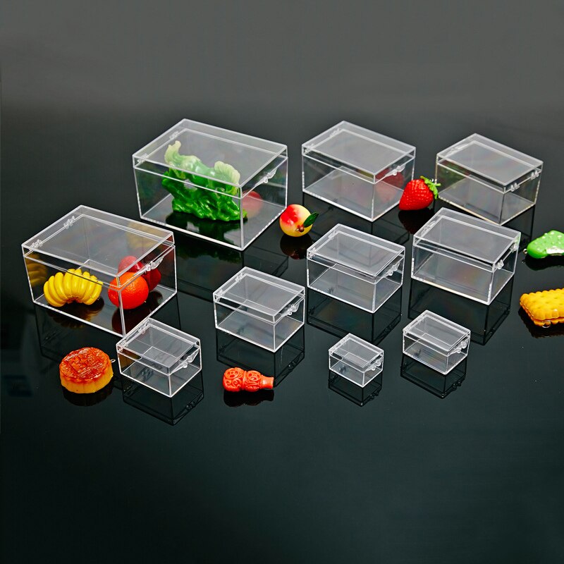 9 Sizes Transparent Small Square Clear Plastic Storage Boxes For Mini Jewelry/Beads/Crafts Case Container Display Packaging Box
