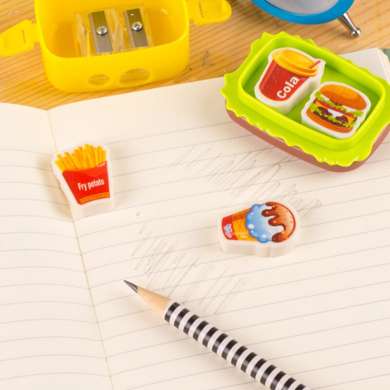 Söt hamburgare mekanisk vässare för blyerts skolkontorsmaterial brevpapper objekt tillbaka till skolan härlig