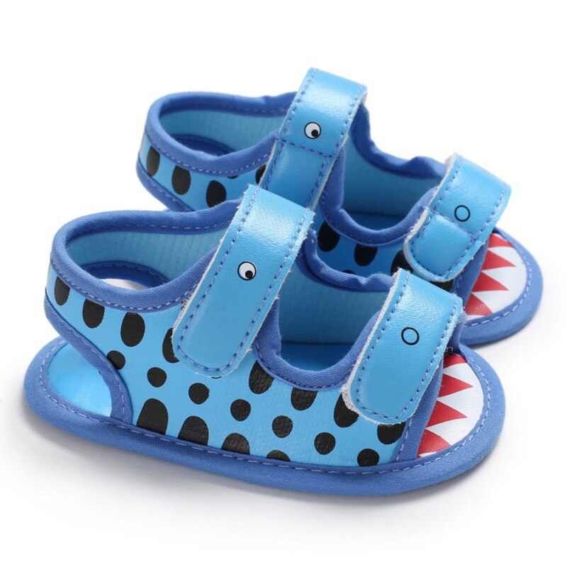 Summer Style Baby Boys Shoes PU Infant Toddler Shoes Soft Sole Outdoor Shoes: Blue / 2