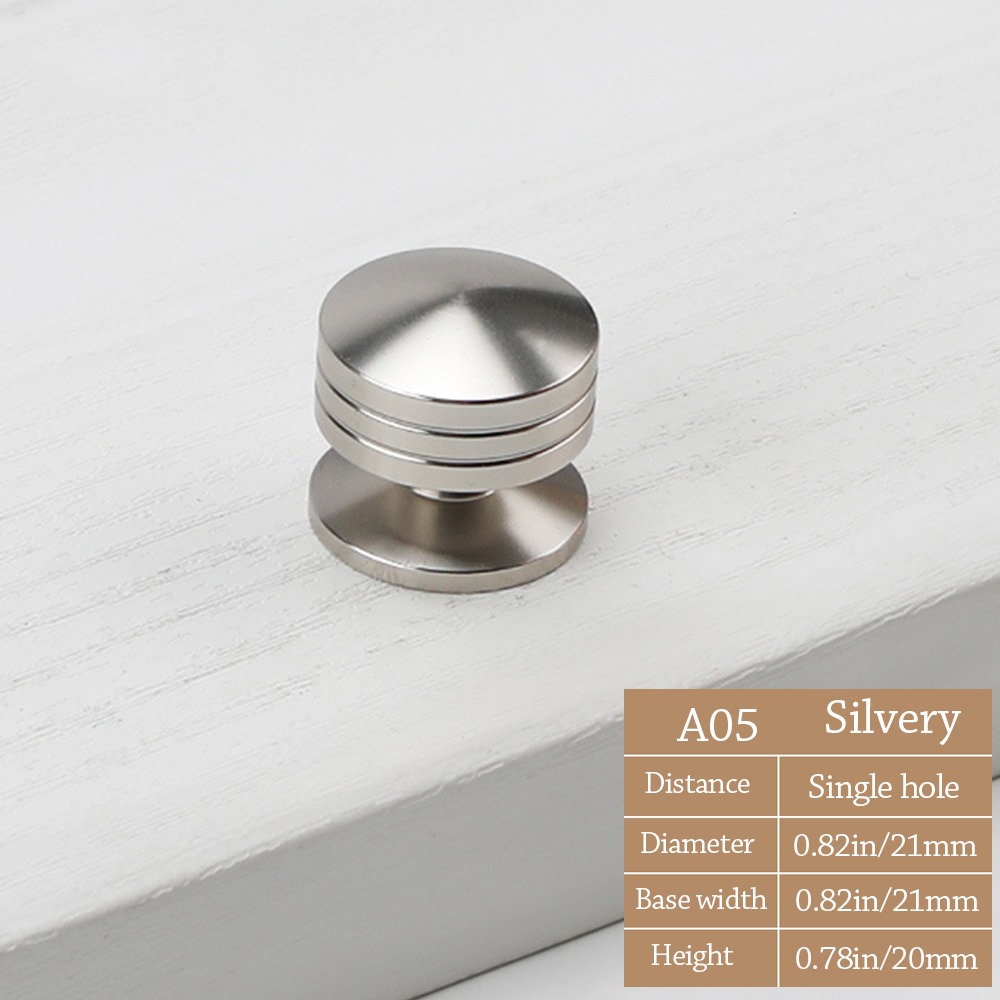 Simple Knurled Cabinet Drawer Knob Round Gold Door Handle Portable Single Hole Furniture Accessories for Home: Ivory