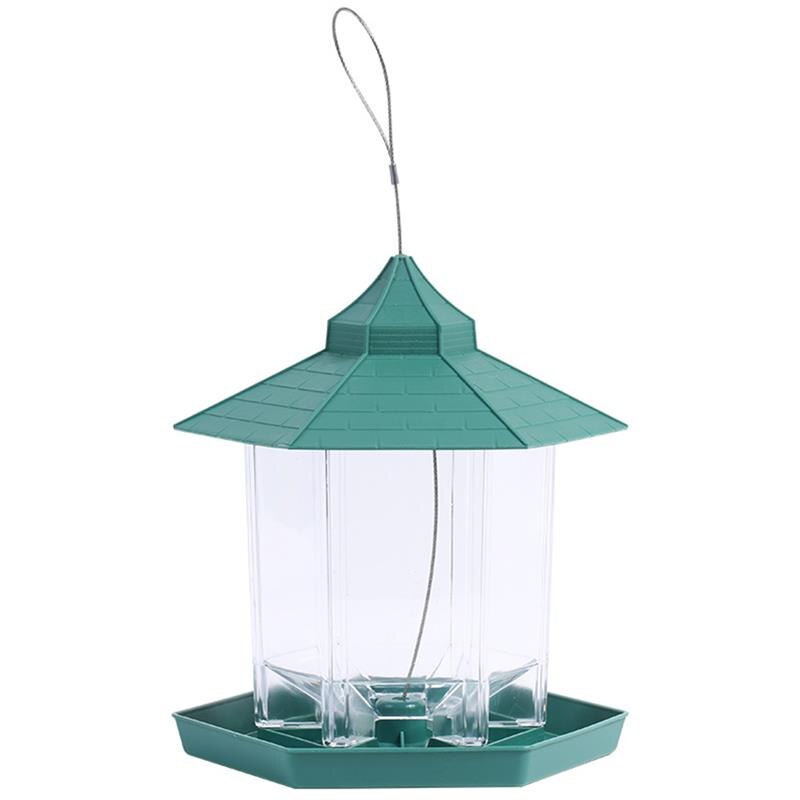 Hanging Wild Bird Feeder Outdoor Bird Feeders Food Container Gazebo Bird Feeder for Garden Yard Decoration and Kids: green