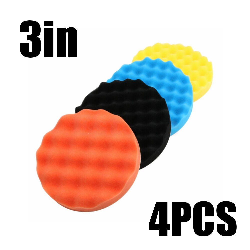4 Pcs Polishing pads 3/4/5/6/7 inch Car Foam Buffing Polisher Detailing: 3inch